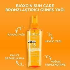 Bioxcin Sun Care Bronzlaştırıcı Güneş Yağı SPF15 200 ml