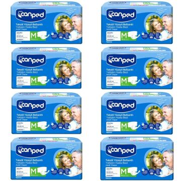Canped Belbantlı Tekstil Yüzey Hasta Bezi Medium 30'lu Paket 8'li