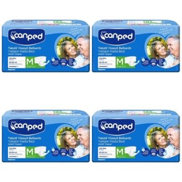 Canped Belbantlı Tekstil Yüzey Hasta Bezi Medium 30'lu Paket 4'li
