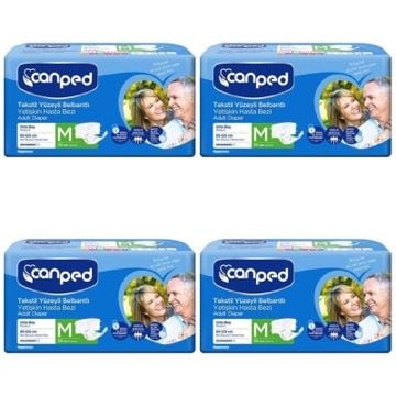 Canped Belbantlı Tekstil Yüzey Hasta Bezi Medium 30'lu Paket 4'li