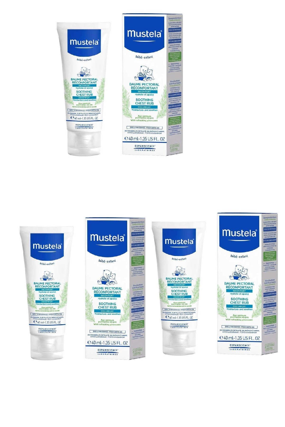 Mustela Soothing Comfort Chest Rub 40 ml - Rahatlatıcı Göğüs Balsamı 3 Kutu