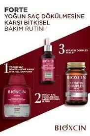 Bioxcin Forte Saç Bakım Kiti Yoğun Saç Dökülmesi İçin (300 ml Şampuan & 50 ml Serum & Keratin Complex 60 Tablet)
