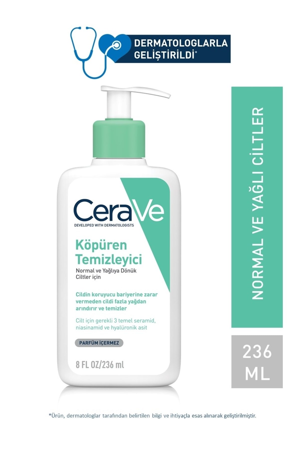 Cerave Foaming Cleanser Normal & Yağlıya Dönük Ciltler İçin 236 ml