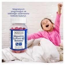 Herbaland Gummies Magnezyum ve Vitamin B6 60 Çiğnenebilir Form