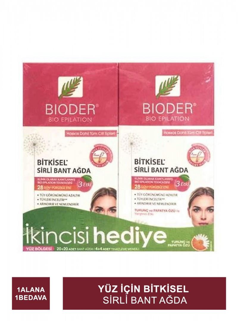 Bioder Epiten Sirli Ağda Bandı Normal Ciltler Yüz Bölgesi 20'li - İkincisi Hediye