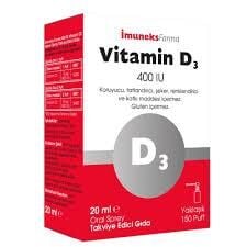 İmuneks Vitamin D3 400 IU Sprey 20 ml