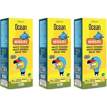 Ocean Multivitamin Multimineral Şurup Kral Şakir 150 ml 3 Kutu