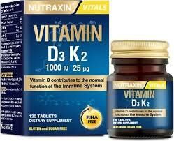 Nutraxin Vitamin D3K2 1000 IU 120 Tablet