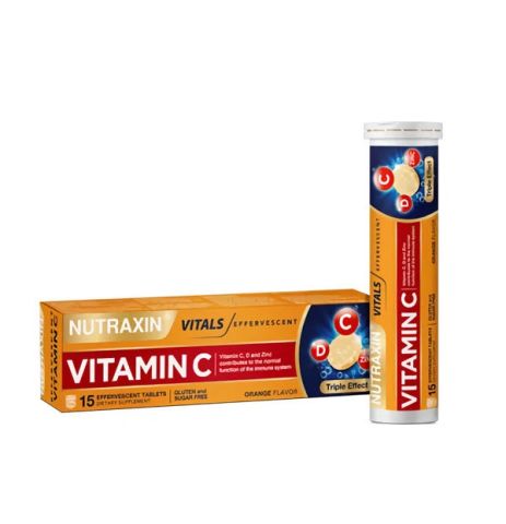 Nutraxin Vitamin C-D-Zinc 15 Efervesan Tablet