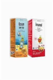 Ocean Balık Yağı Portakal Aromalı 150 ml + Imunol Şurup 150 ml %30 İndirimli Kofre