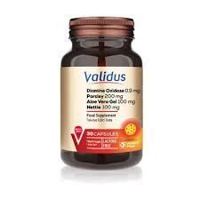 Validus Diamine Oxidase 0,9 mg + Parsley 200 mg + Aloe Vera Gel 100 mg + Nettle 100 mg 30 Kapsül