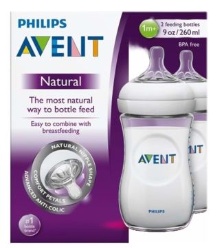 Philips Avent Natural PP Biberon 1 Ay+ 260 ml 2'li SCF033/27