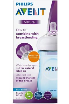 Philips Avent Natural Tekli Biberon 1 Ay+ 260 ml Mavi SCF035/17