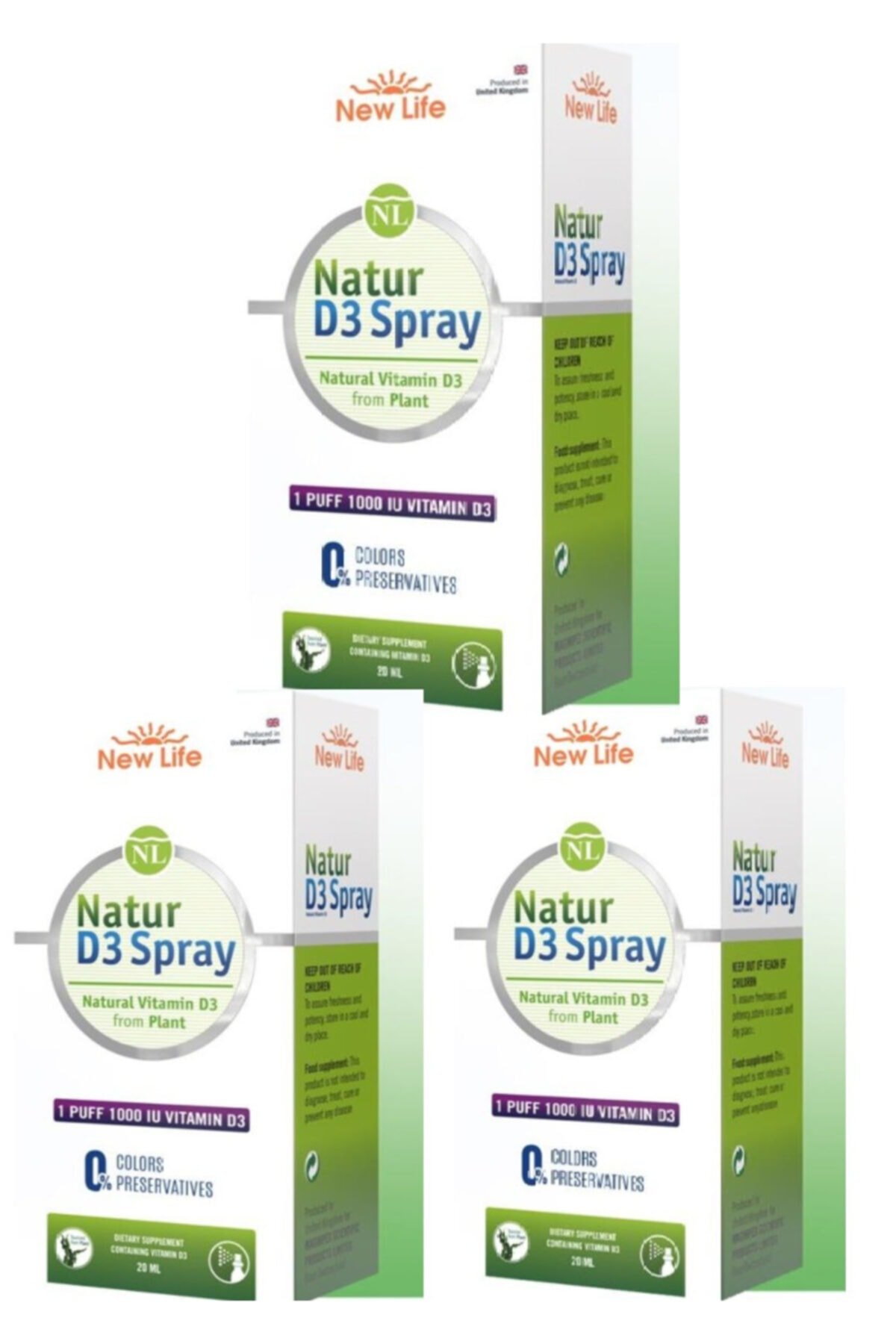 New Life Natur D3 Spray 1000 IU 20 ml 3 Kutu