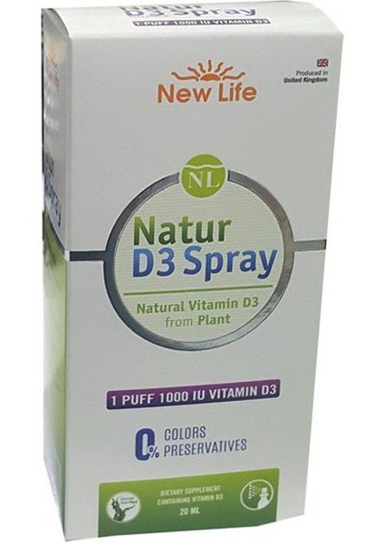 New Life Natur D3 Spray 1000 IU 20 ml 2 Kutu