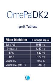 Omepa DK2 Omega 3 & Vitamin D & MENAQ7 50 Yumuşak Kapsül