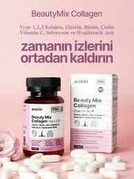 Anocin Beauty Mix Collagen Tip I-II-III Elastin Biotin Zinc Selenyum Hyaluronic Kolajen 30 Tablet