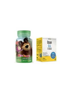 Voonka Maşa ile Koca Ayı Probiyotik 32 Çiğneme Tableti - Ocean D3K2 Damla 20 ml