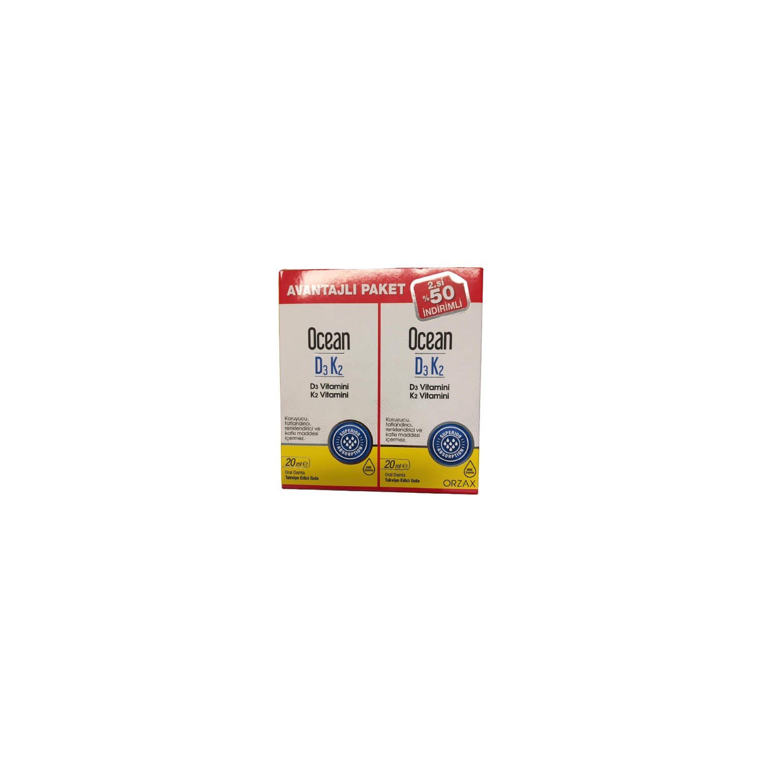 Ocean D3K2 Damla 20 ml 2 Adet