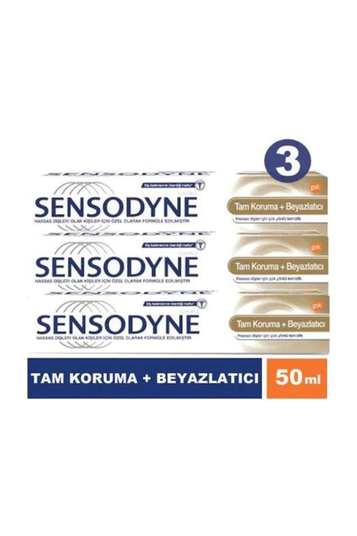 Sensodyne Tam Koruma ve Beyazlatıcı Diş Macunu 50 ml 3 Kutu