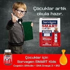 Sorvagen Smart Kids Sitikolin DHA Omega 3 Norveç Balık Yağı B12 60 Kapsül