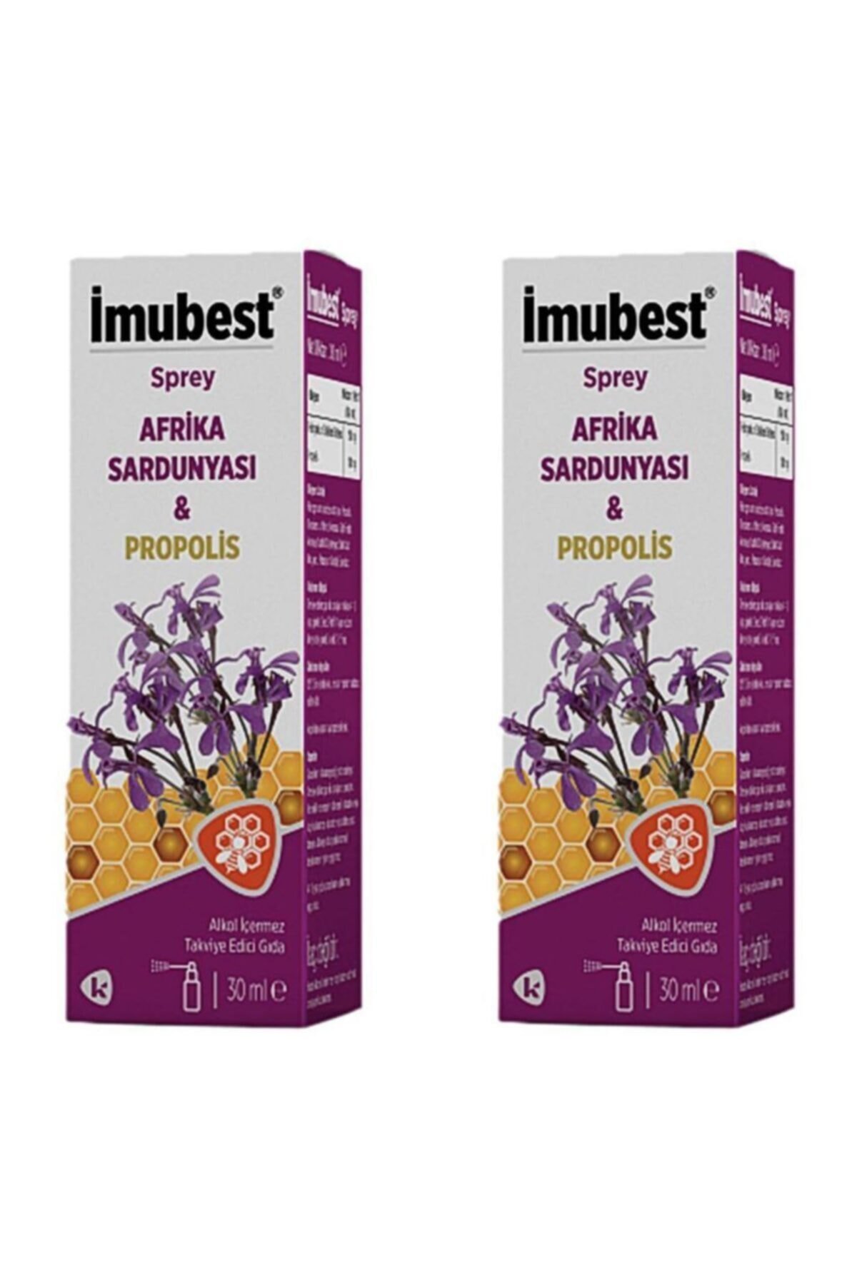 İmubest Afrika Sardunyası Propolis Sprey Alkolsüz 30 ml 2 Kutu