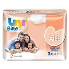 Uni Baby Islak Mendil Aile Paketi 52 Yaprak 3'lü