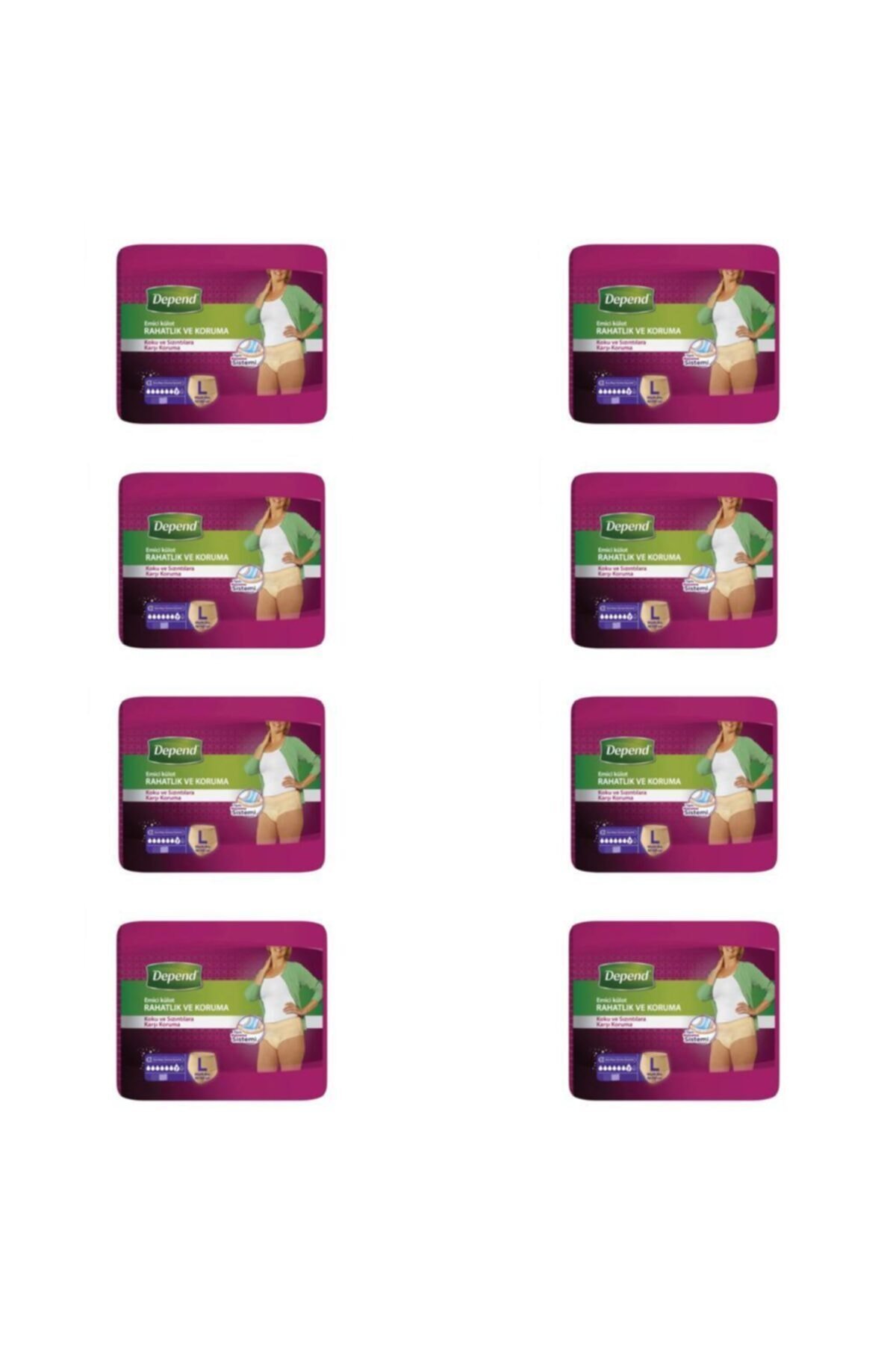 Depend Emici Külot Büyük Boy Kadın 30'lu Paket 8'li