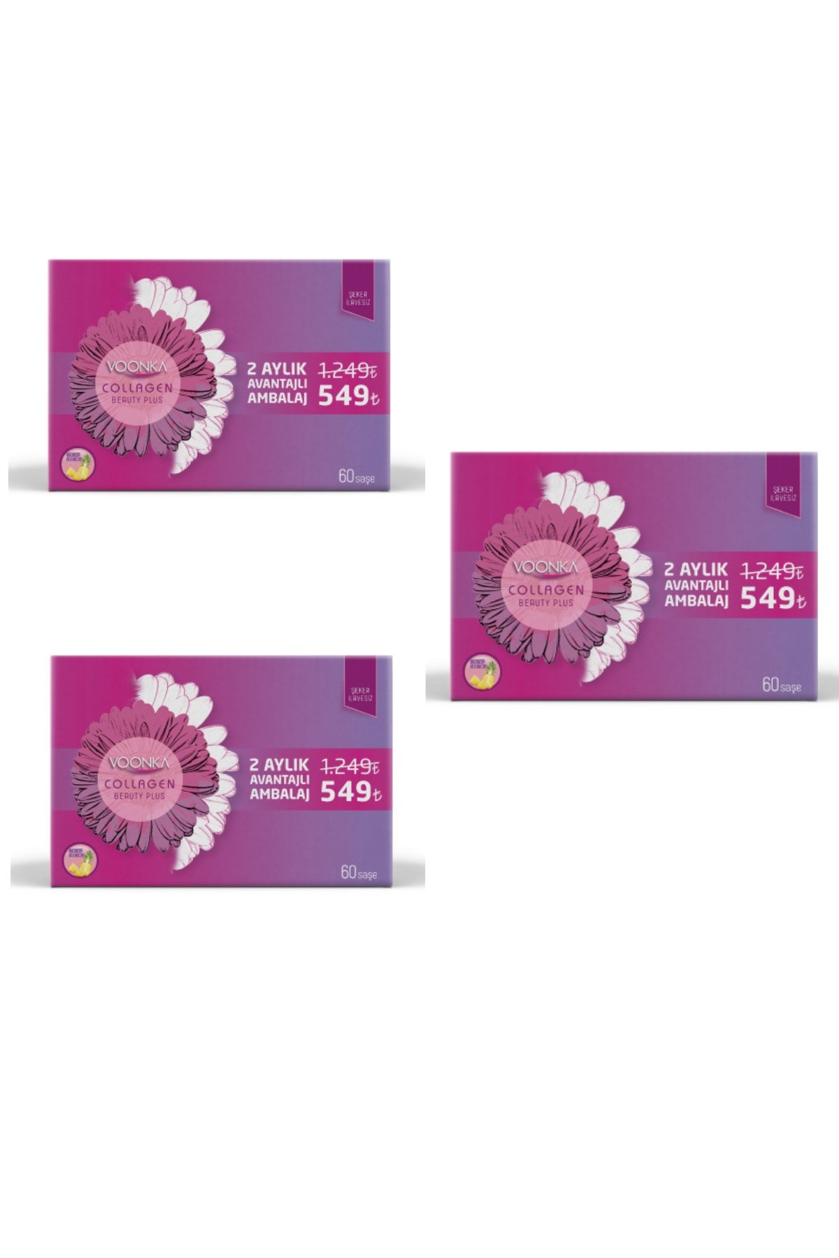 Voonka Collagen Beauty Plus 60 Saşe 3 Kutu