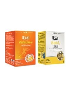 Ocean Vitamin C 1000 mg 30 Tablet + Ocean Vitamin D3 1000 IU Oral Sprey 20 ml Avantajlı Paket