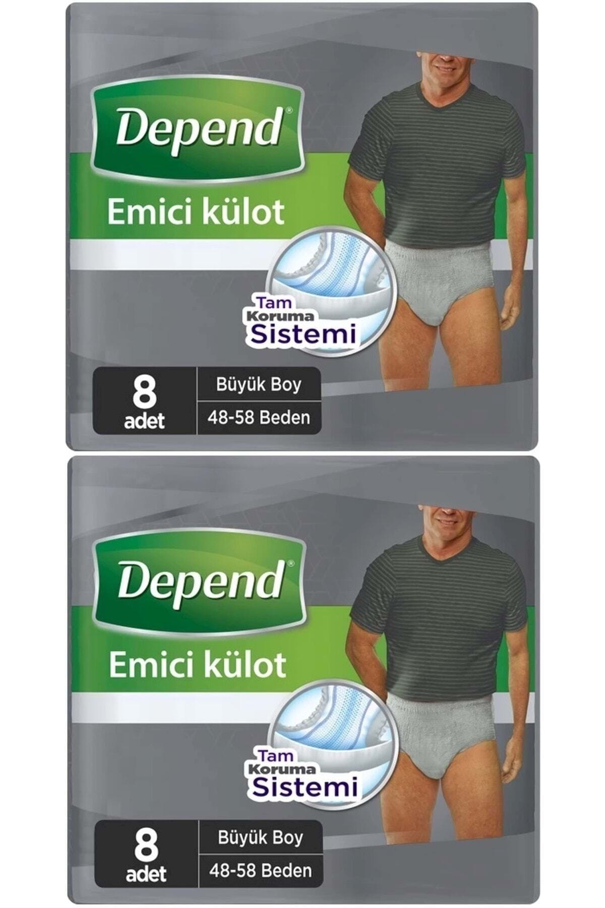 Depend Emici Külot Erkek Büyük 8'li Paket 2'Li