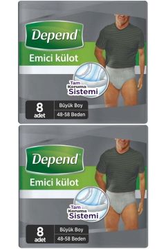 Depend Emici Külot Erkek Büyük 8'li Paket 2'Li
