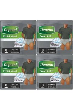 Depend Emici Külot Erkek Büyük 8'li Paket 4'Lü