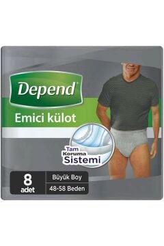 Depend Emici Külot Erkek Büyük 8'li Paket 4'Lü