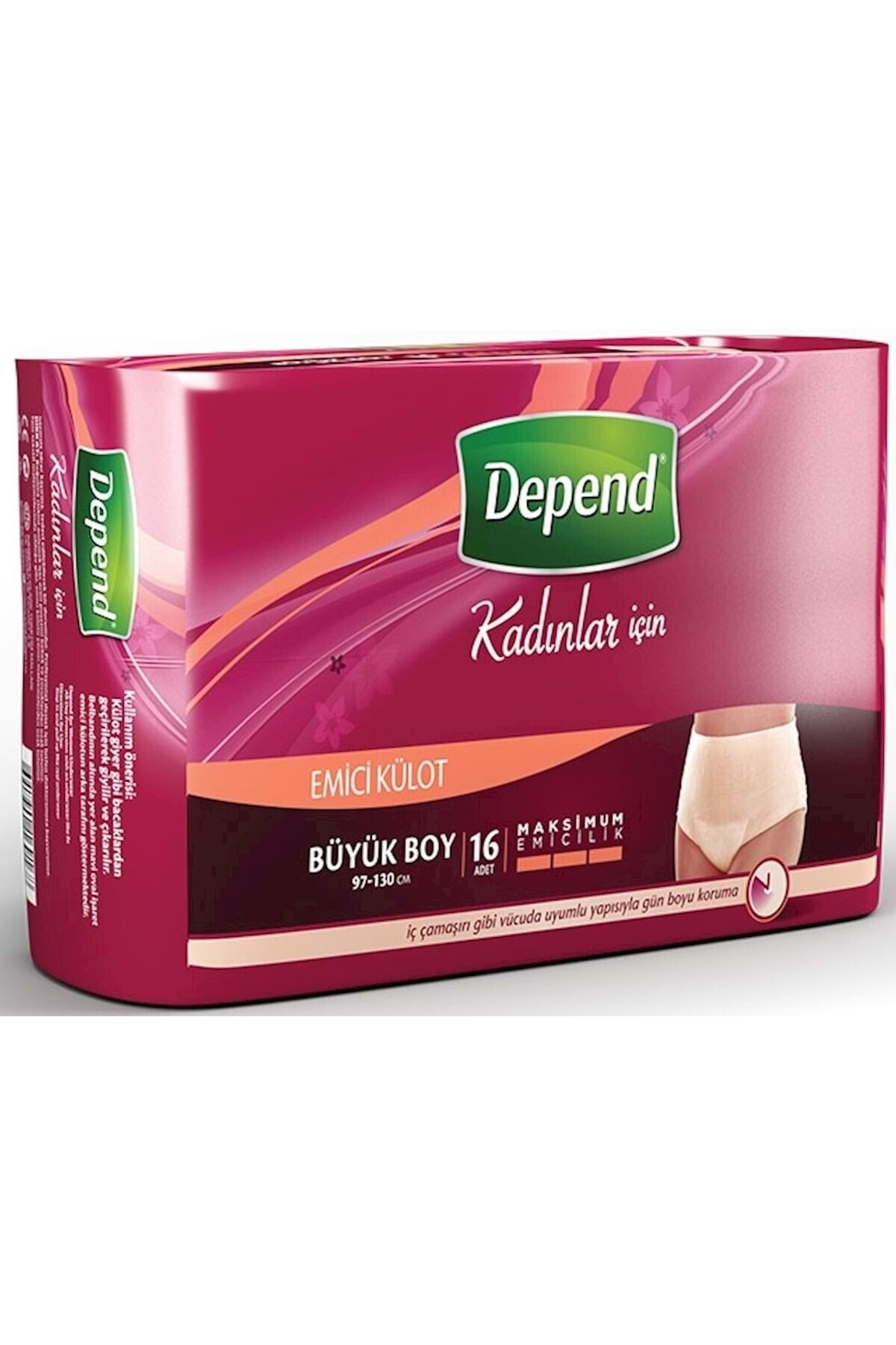 Depend Emici Külot Büyük Boy Kadın 16'lı
