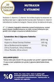 Nutraxin Vitamin C 500 mg 30 Çiğneme Tablet