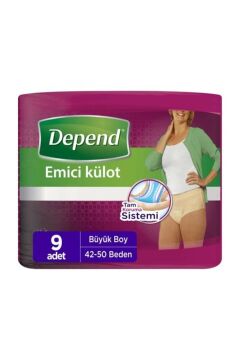 Depend Emici Külot Büyük Boy Kadın 9'lu Paket 4'Lü