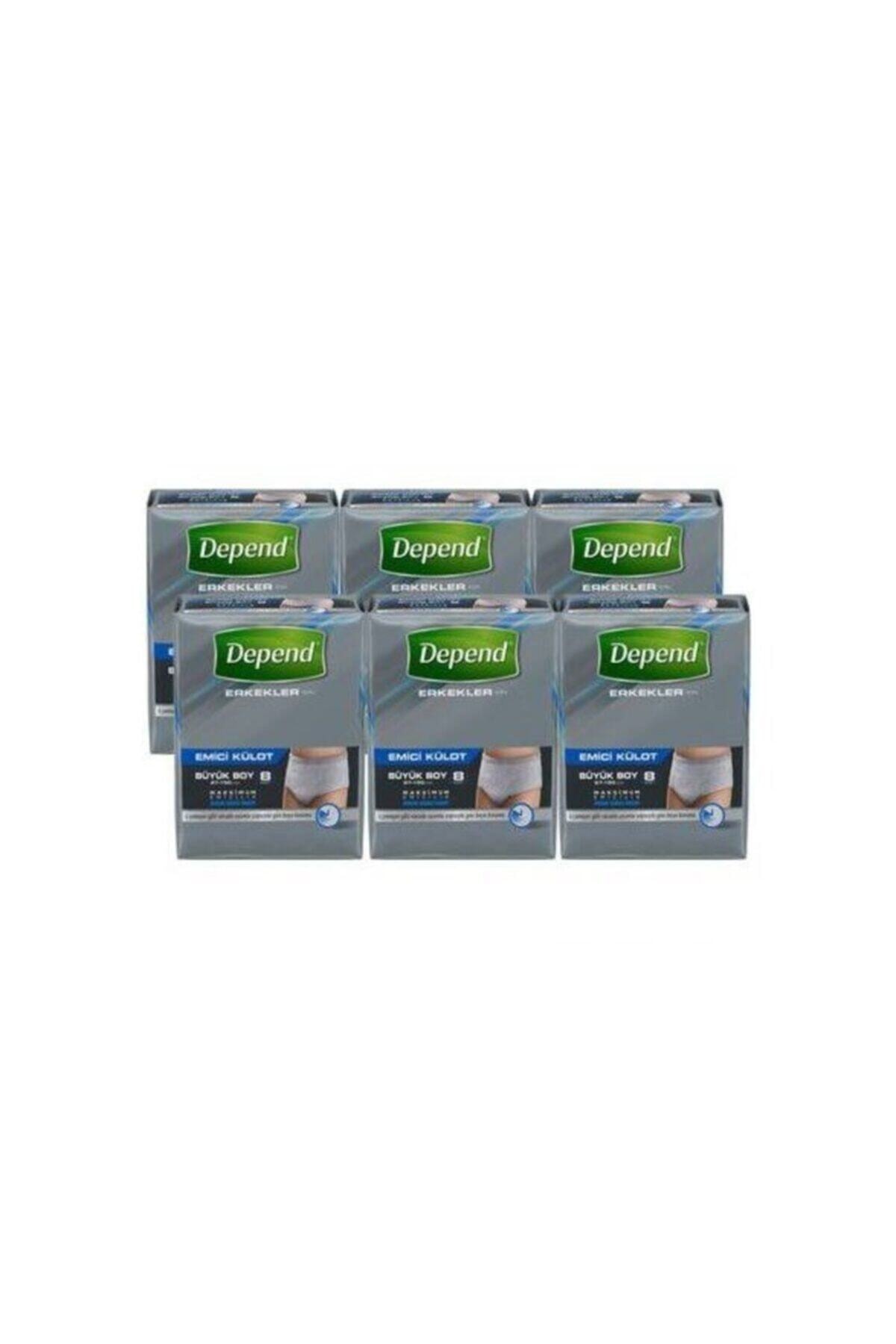 Depend Emici Külot Erkek Büyük 8'li Paket 6'Lı
