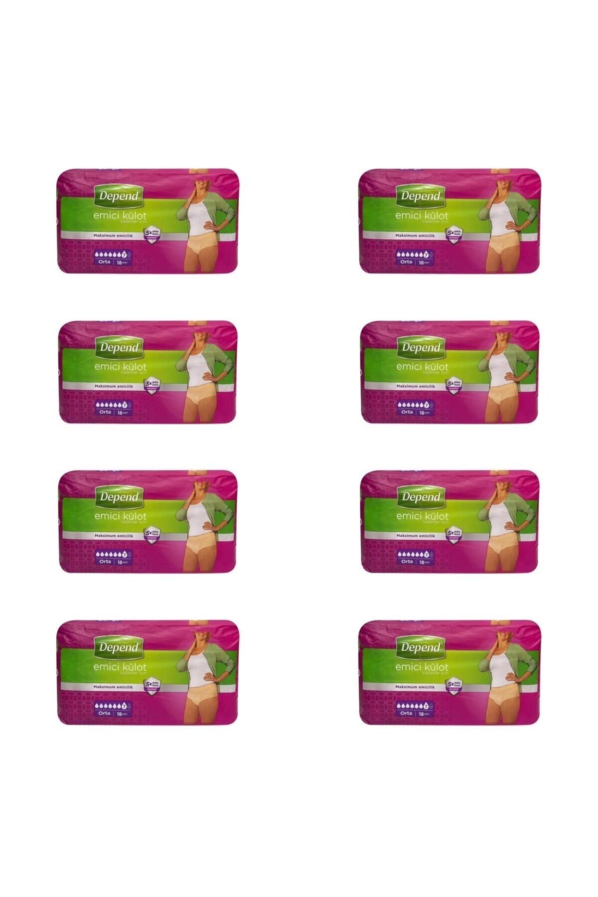 Depend Emici Külot Eko Paket Kadın Orta 18'li 8'li
