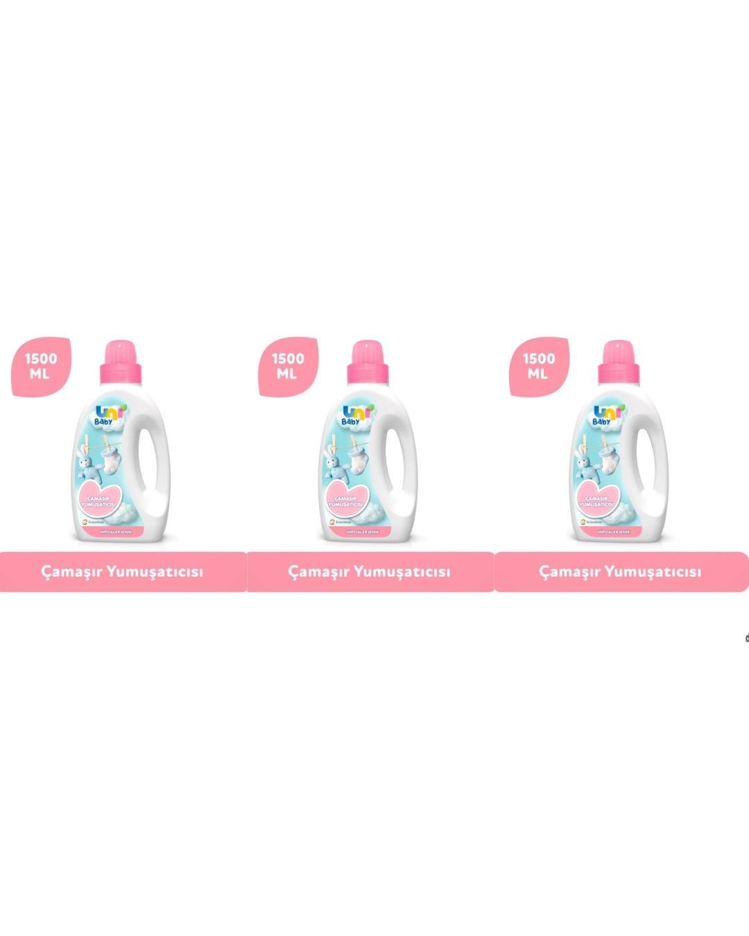 Uni Baby Hassas Ciltler için Çamaşır Yumuşatıcısı 1500 ml 3 Kutu
