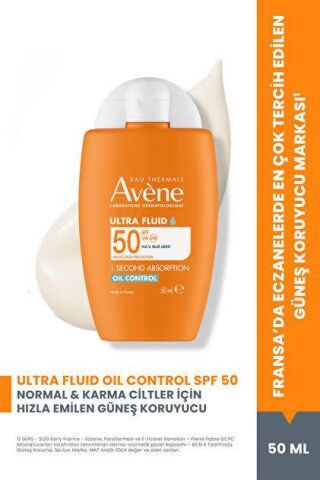 Avène Ultra Fluide Oil Control Spf50+ 50 ml