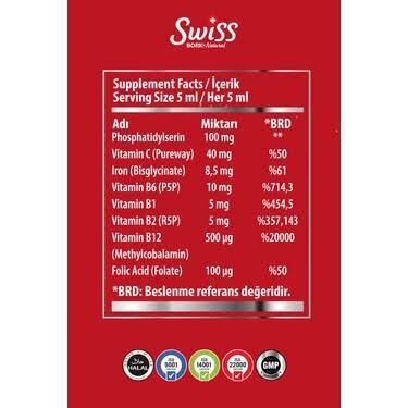 Swiss Bork Iron Herbs Liquid Kids Şurup 150 ml