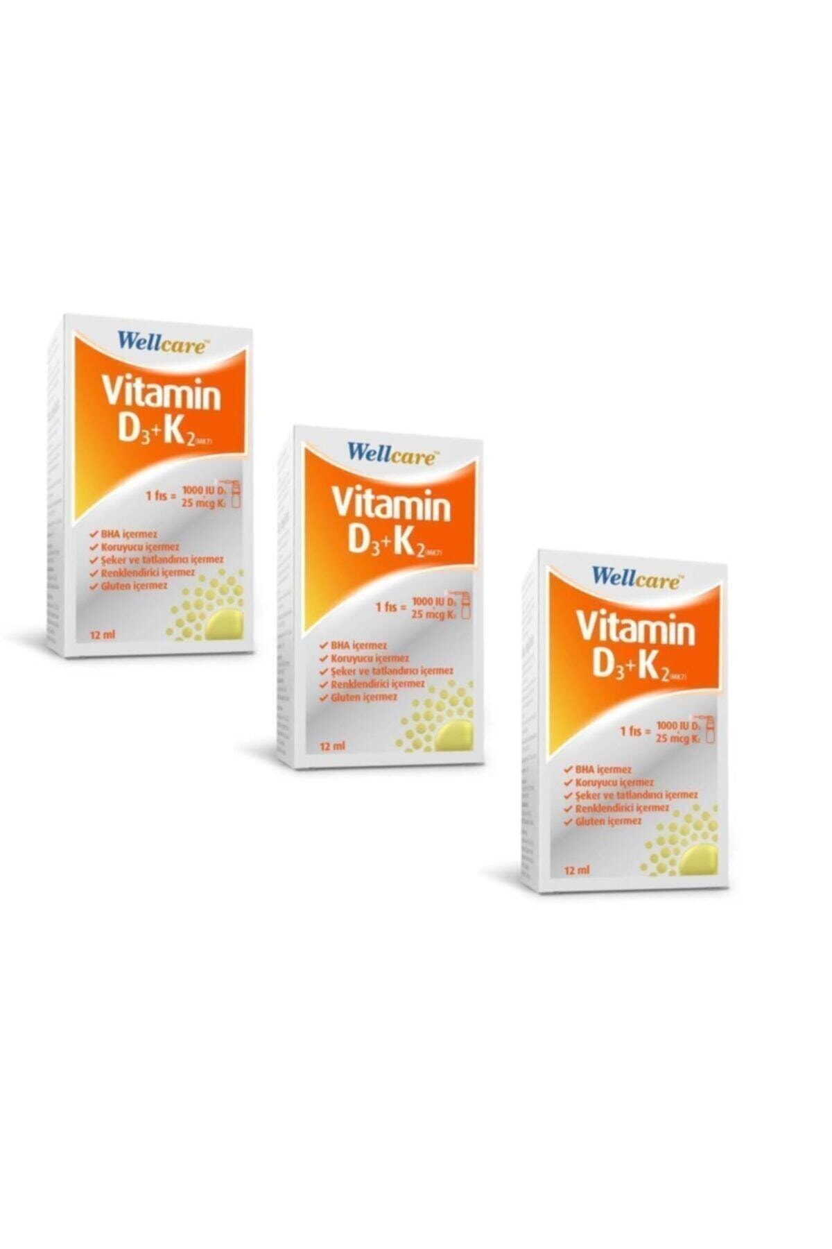 Wellcare Vitamin D3 + K2 25 mcg 1000 IU 12 ml 3 Kutu