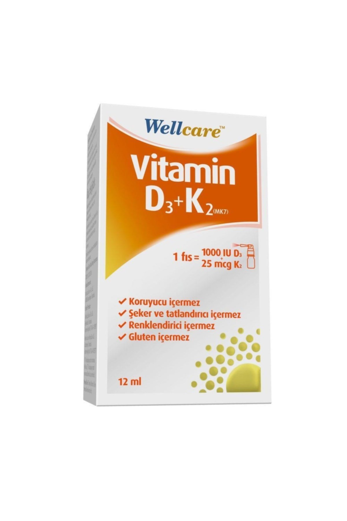 Wellcare Vitamin D3 + K2 25 mcg 1000 IU 12 ml