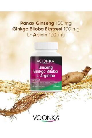 Voonka Ginseng Ginkgo Biloba L-Arginine 30 Kapsül