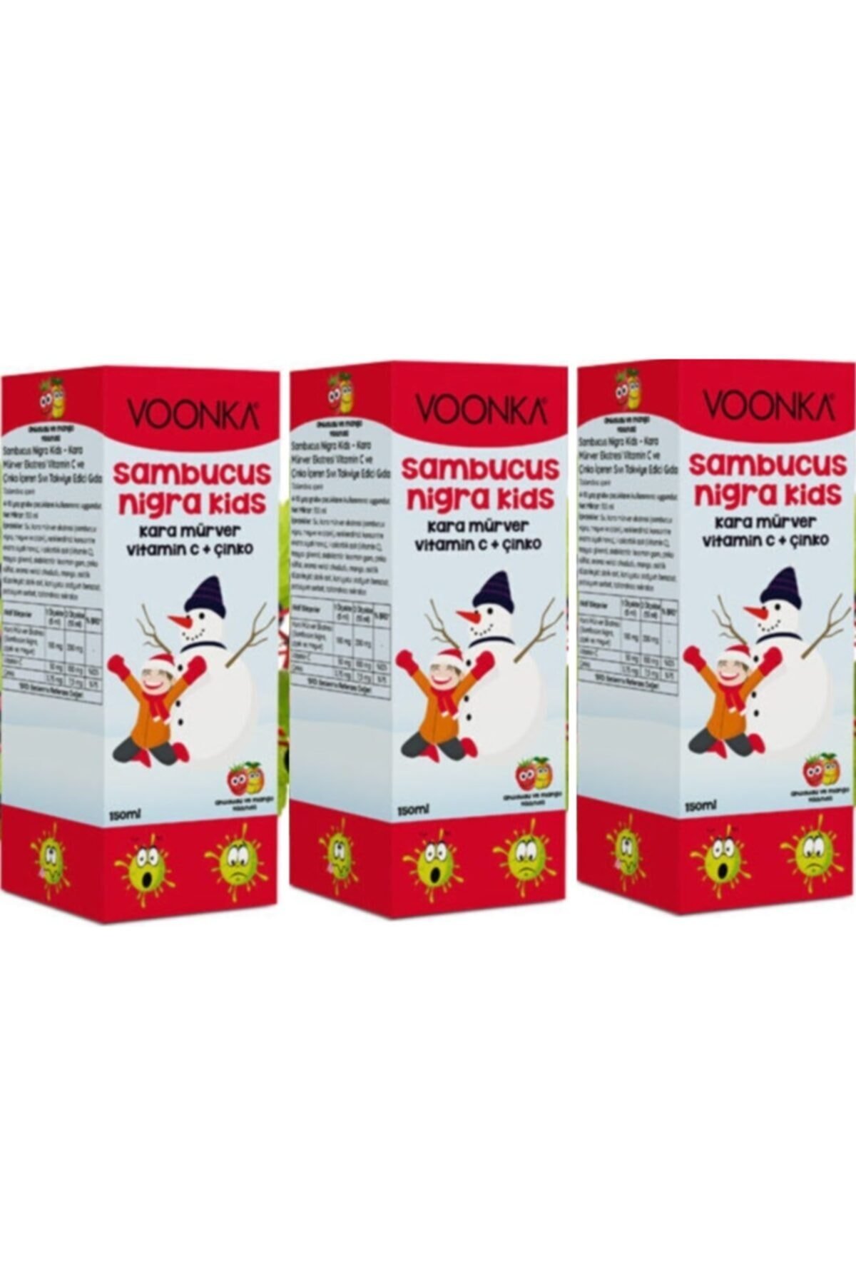 Voonka Sambucus Kids Şurup 150 ml 3 Kutu