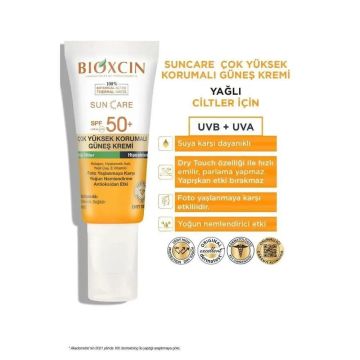 Bioxcin Care Güneş Kremi Yağlı Ciltler SPF50+ 50 ml