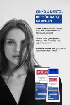 Bioblas 2’si 1 Arada Mentol Ferahlığı ve Kepek Karşıtı Şampuan 360 ml