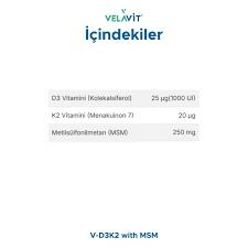 Velavit V-D3K2 with MSM 60 Tablet