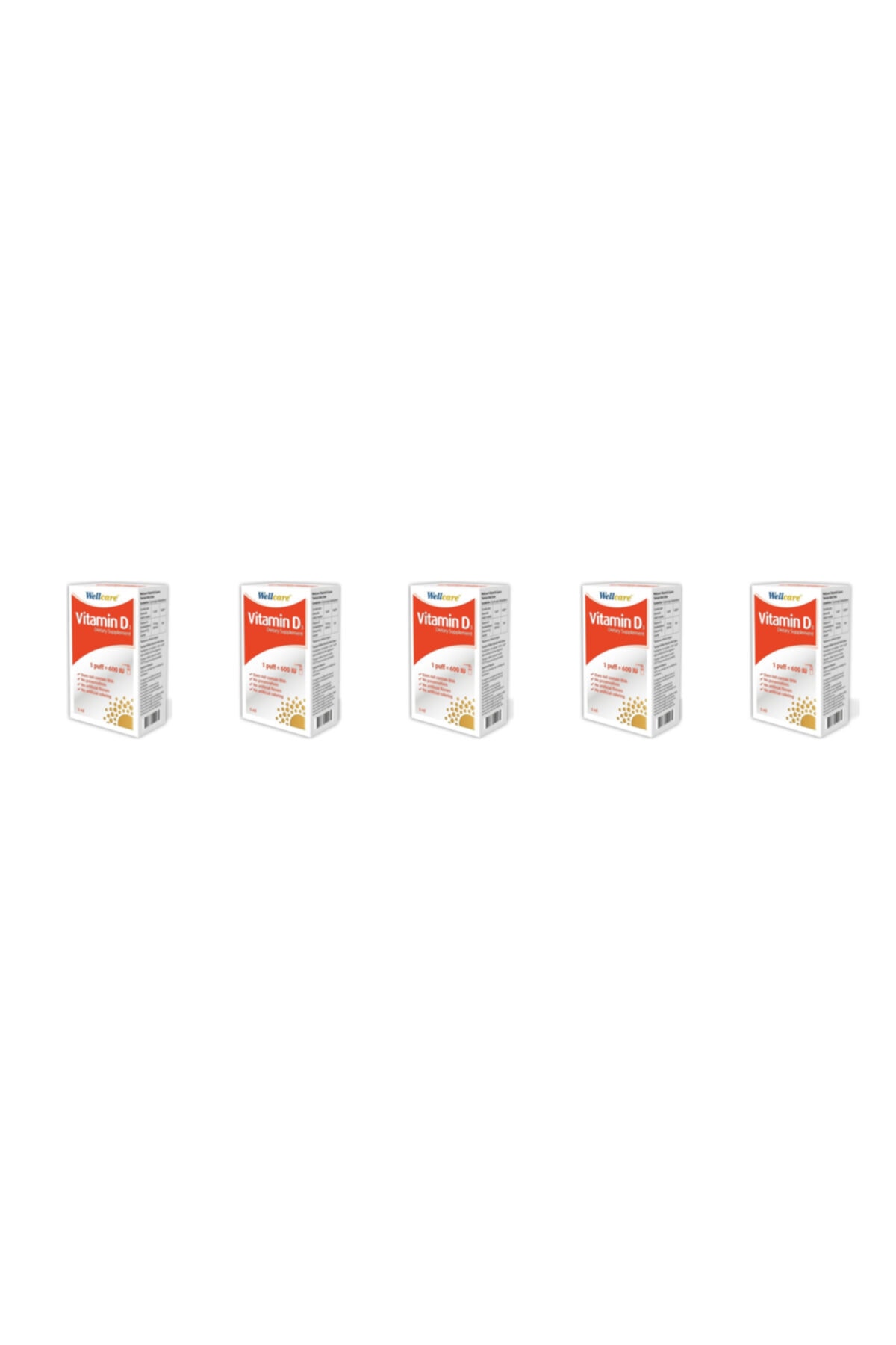 Wellcare Vitamin D3 600 IU 5 ml 5 Kutu
